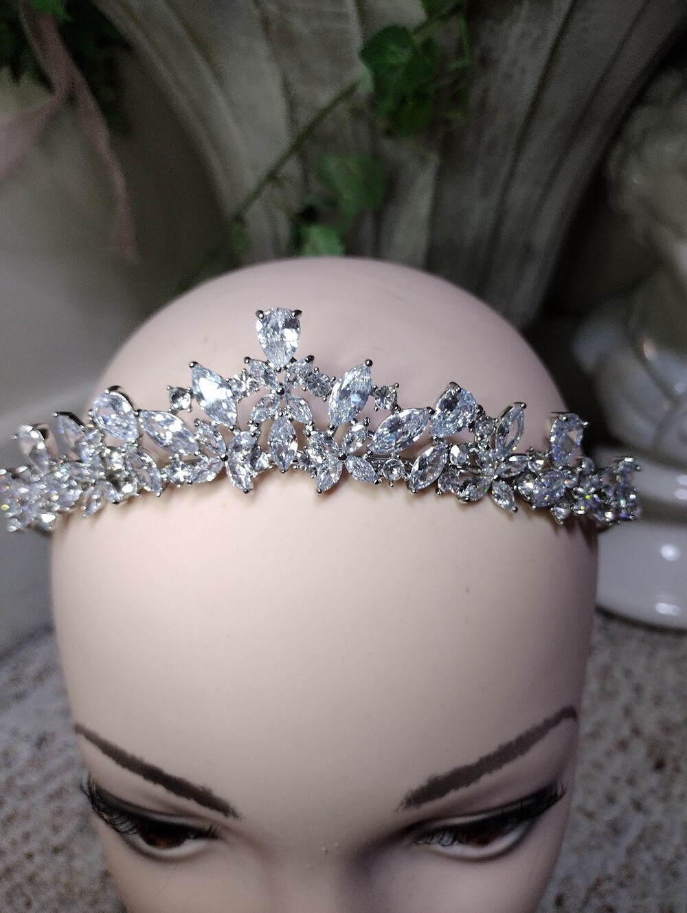 Believe By Brilliance Sparkly Cubic Zirconia & Silver Plated Bridal Tiara - Picture 2 of 9